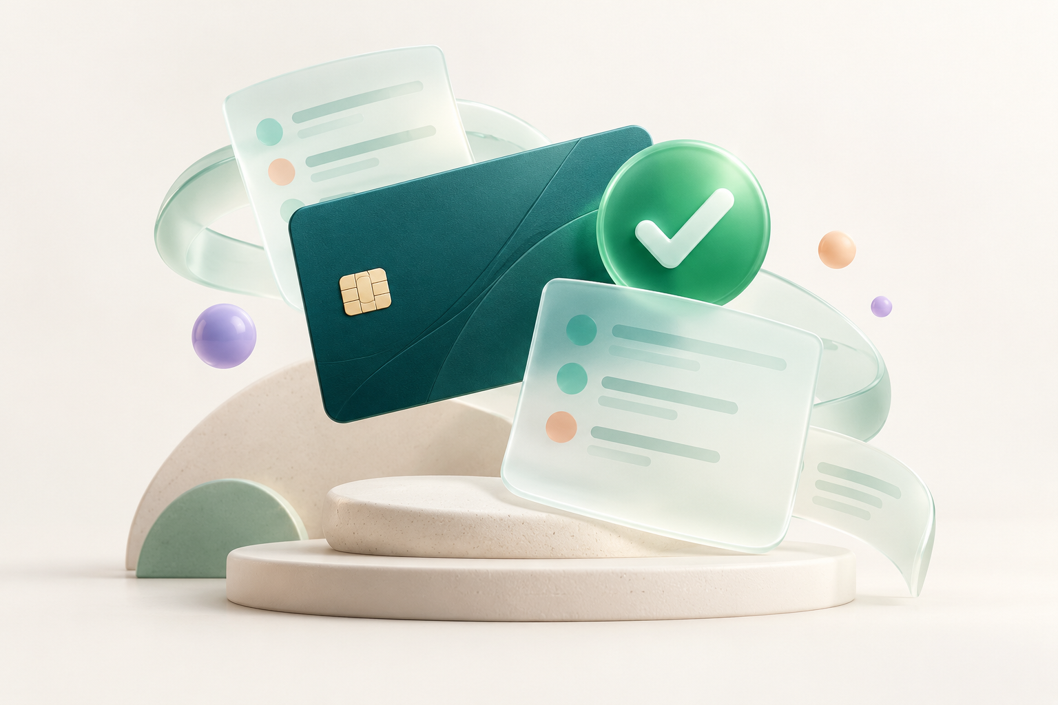 تصویر مفهومی کارت بانکی و تأیید واریز